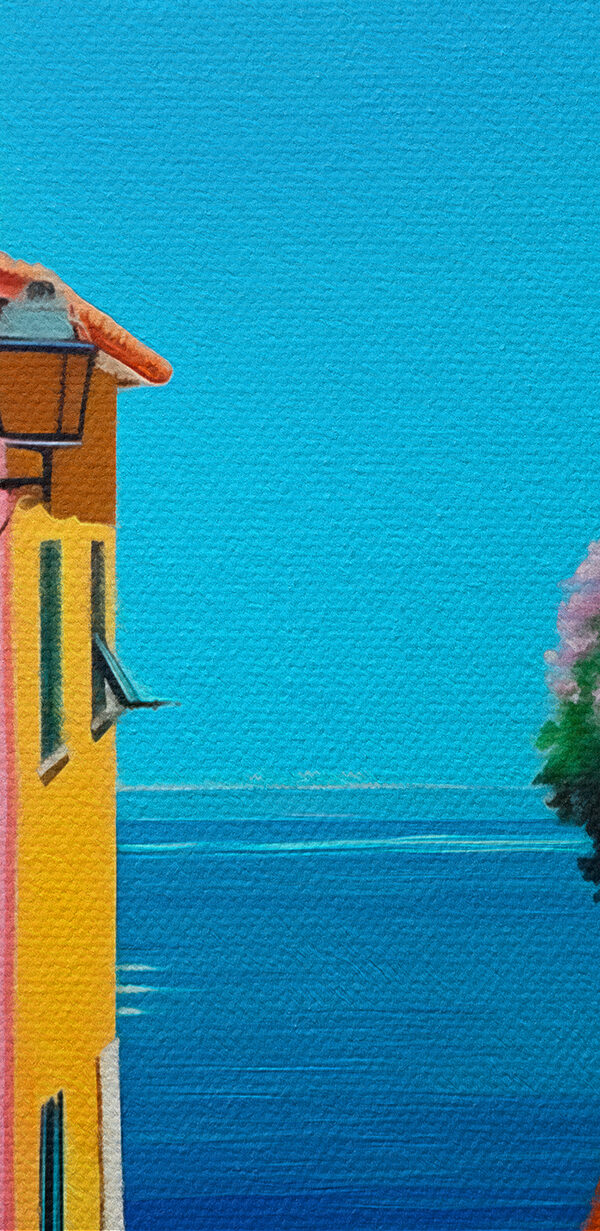 Barevné budovy a vodní plocha Barevné budovy a vodní plocha