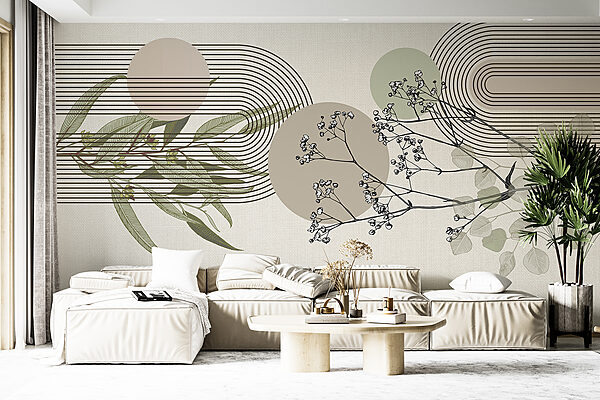 Botanický design s abstraktními prvky. Botanický design s abstraktními prvky.