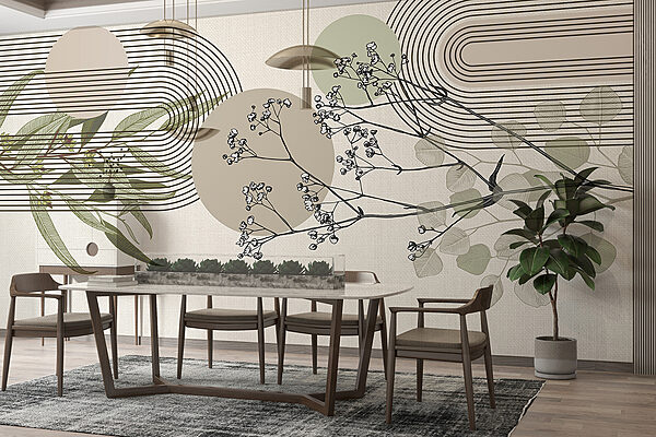 Botanický design s abstraktními prvky. Botanický design s abstraktními prvky.