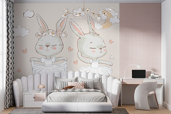 Fototapeta Fototapeta Pár králíčků v baletní tutu (Katalogové číslo: w08008)