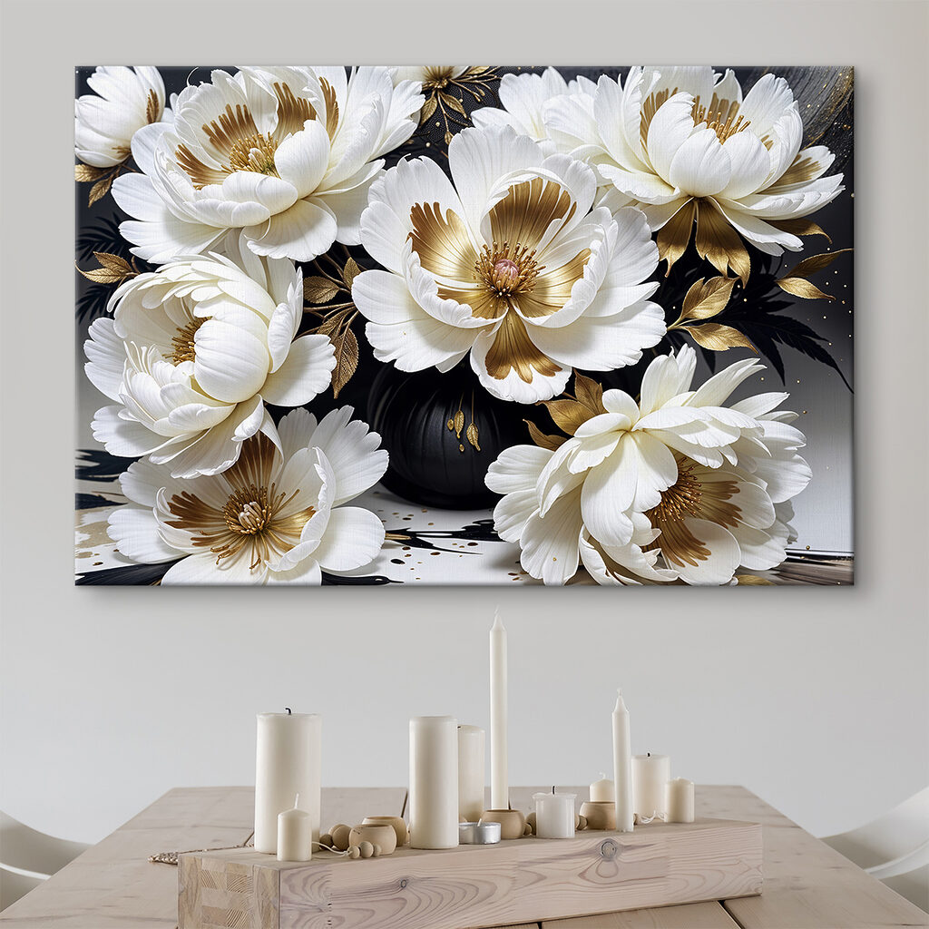 Elegant blooms in a dark vase