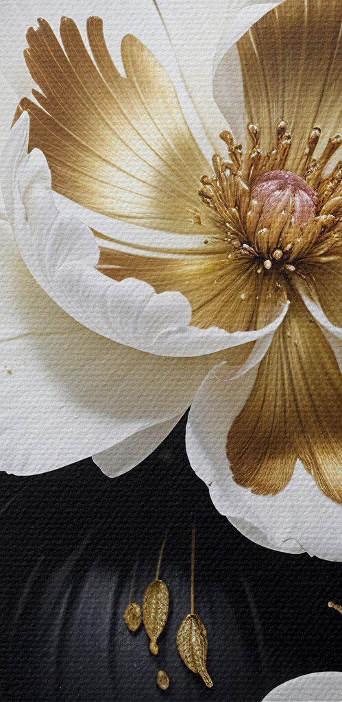 Elegant blooms in a dark vase