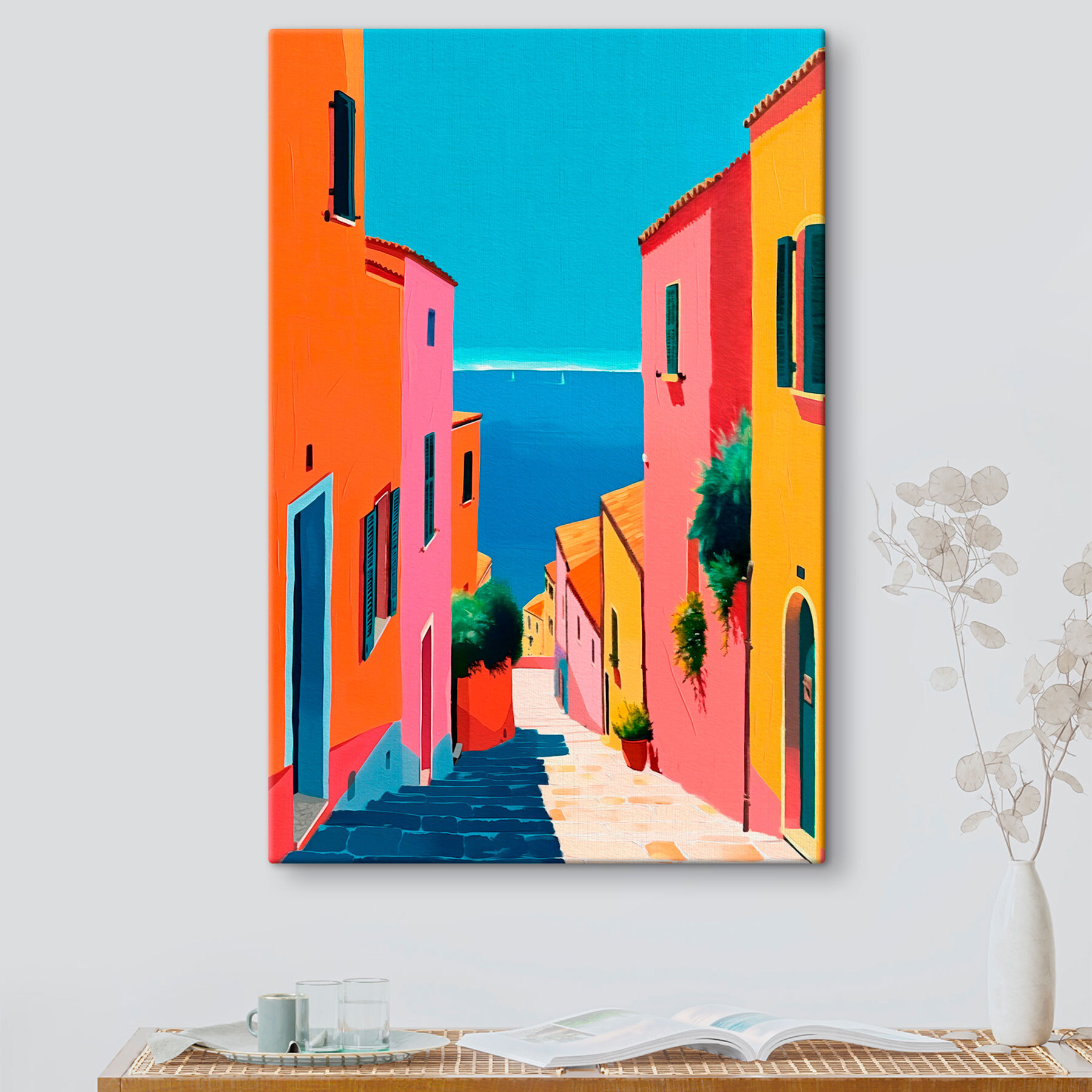 Colorful buildings and a body of water