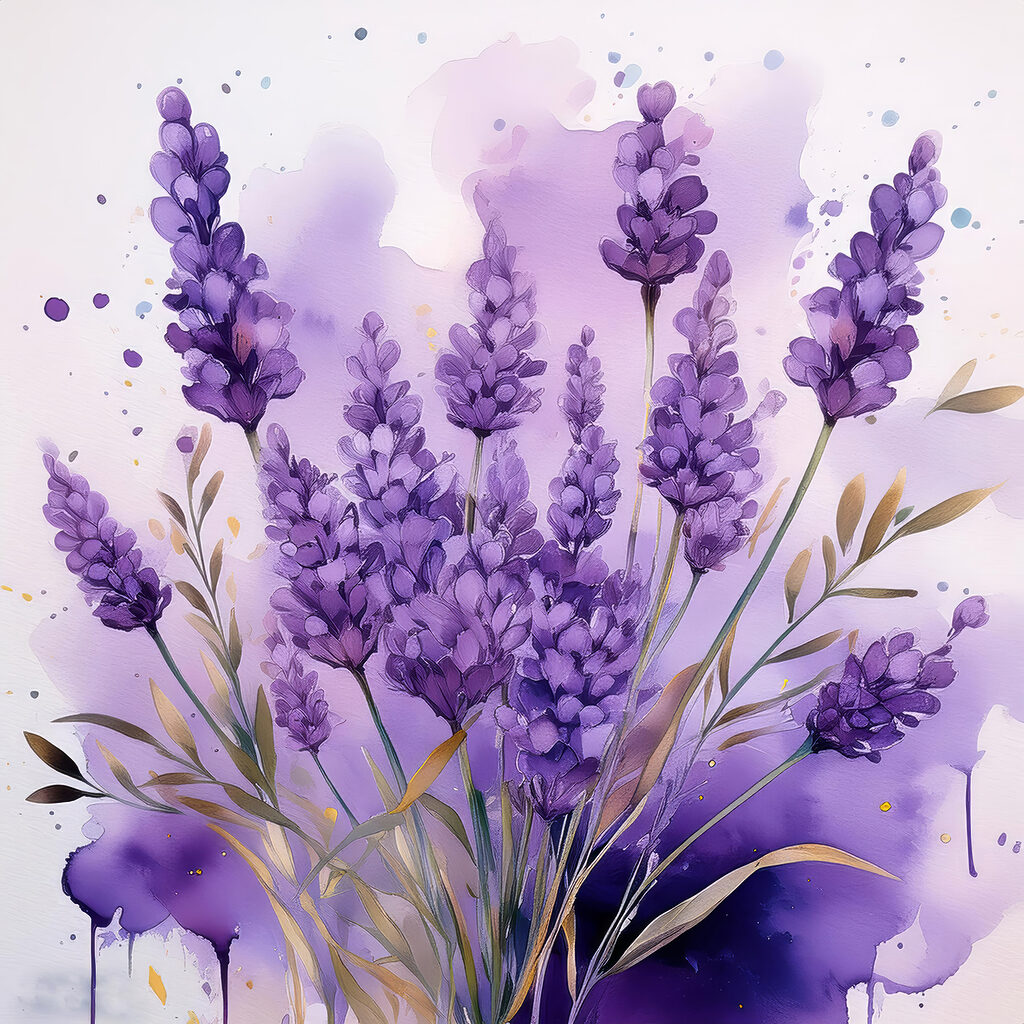 Painting of purple flowers