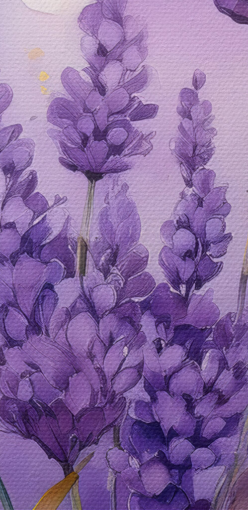 Painting of purple flowers