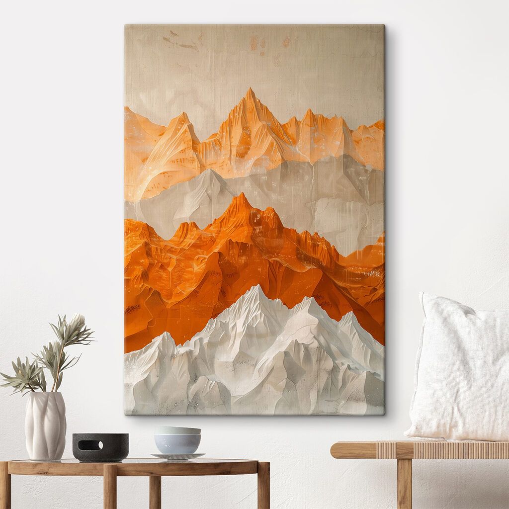 Painting of mountains and snow Painting of mountains and snow