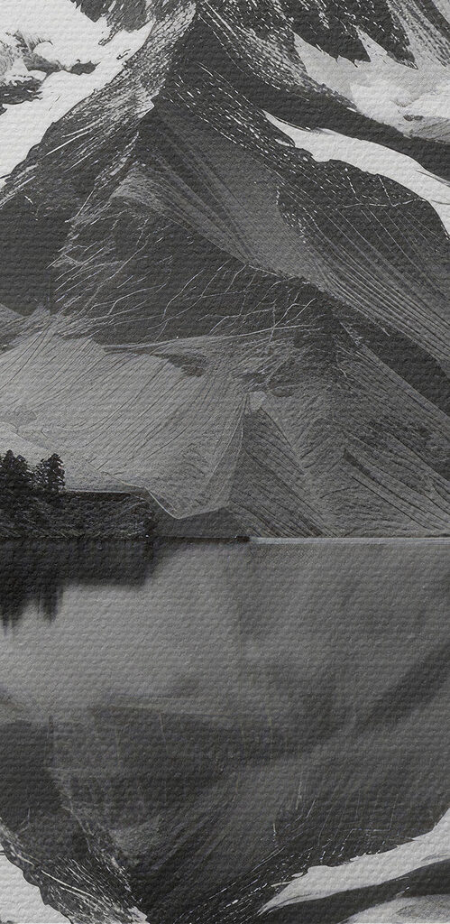 Mountain with a lake and trees Mountain with a lake and trees