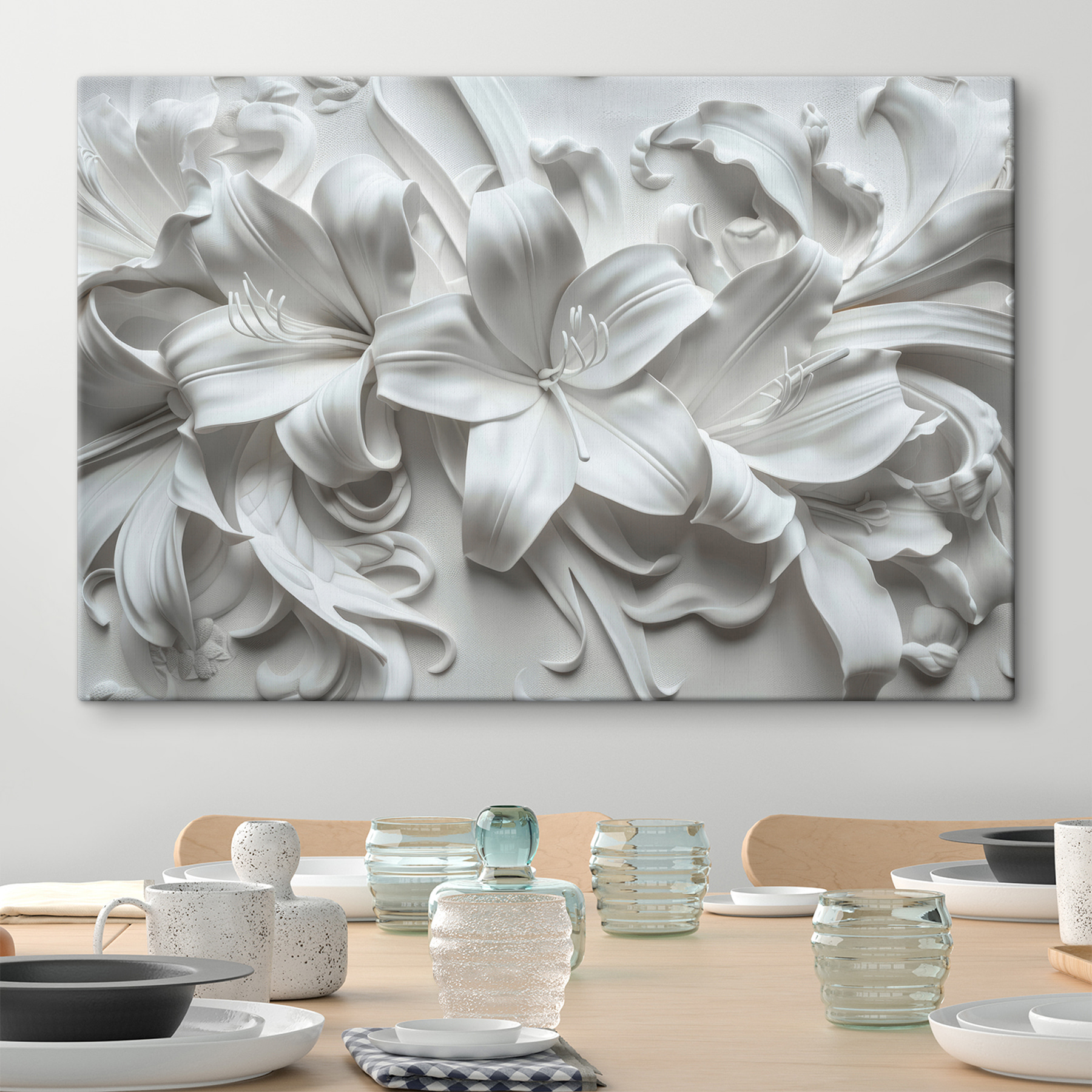 White flower on a white surface White flower on a white surface