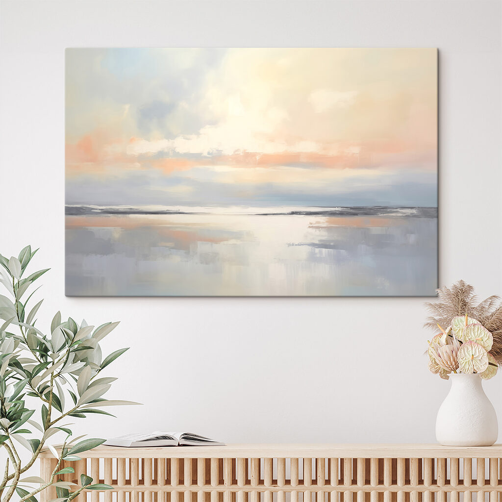 Calm body of water with clouds in the sky