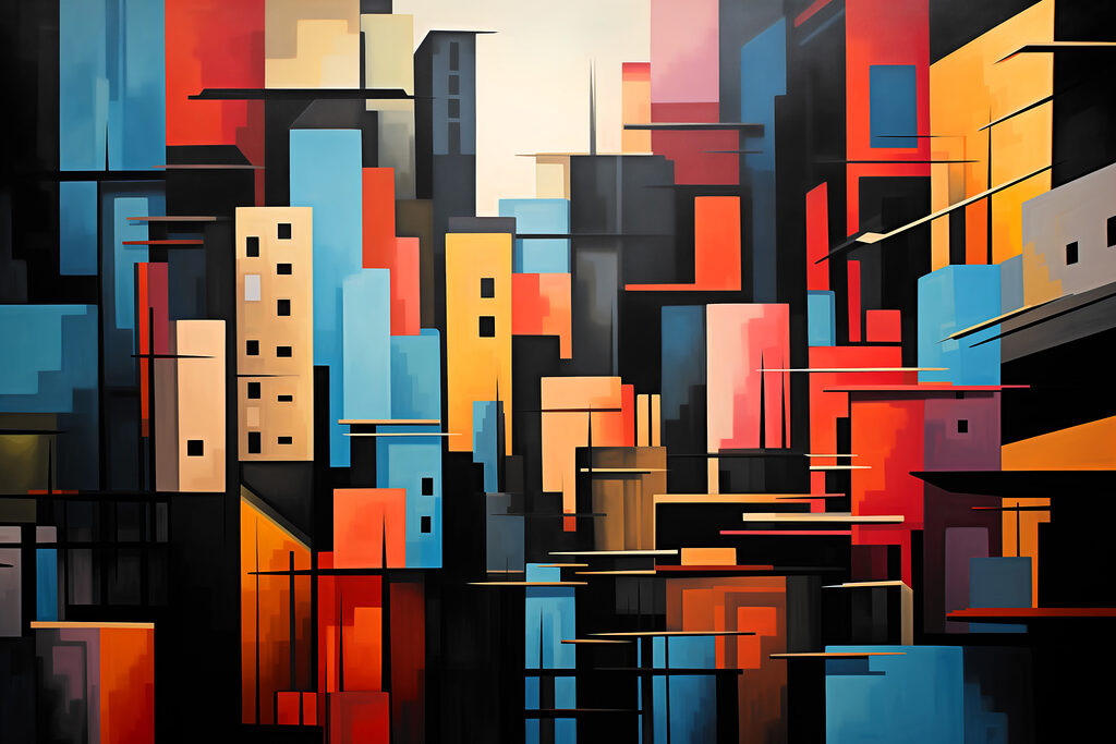Painting of a city