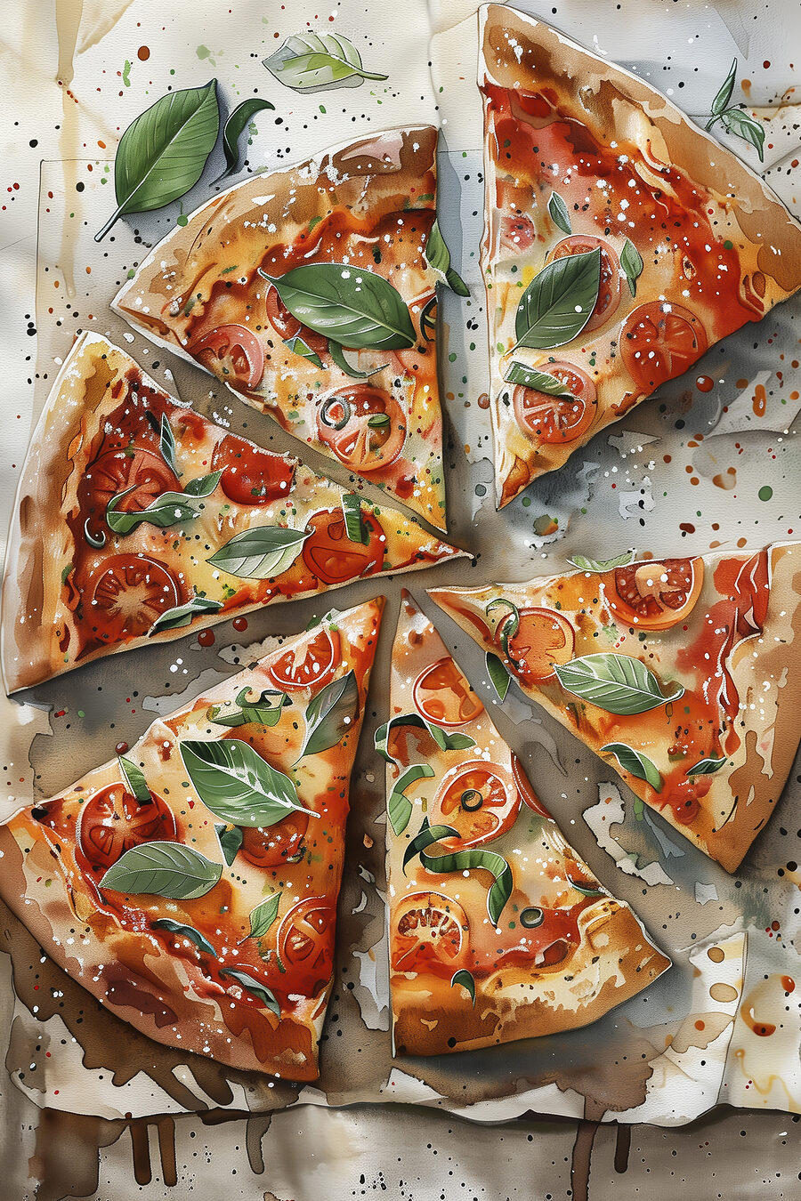 Pizza s rajčaty a bazalkou