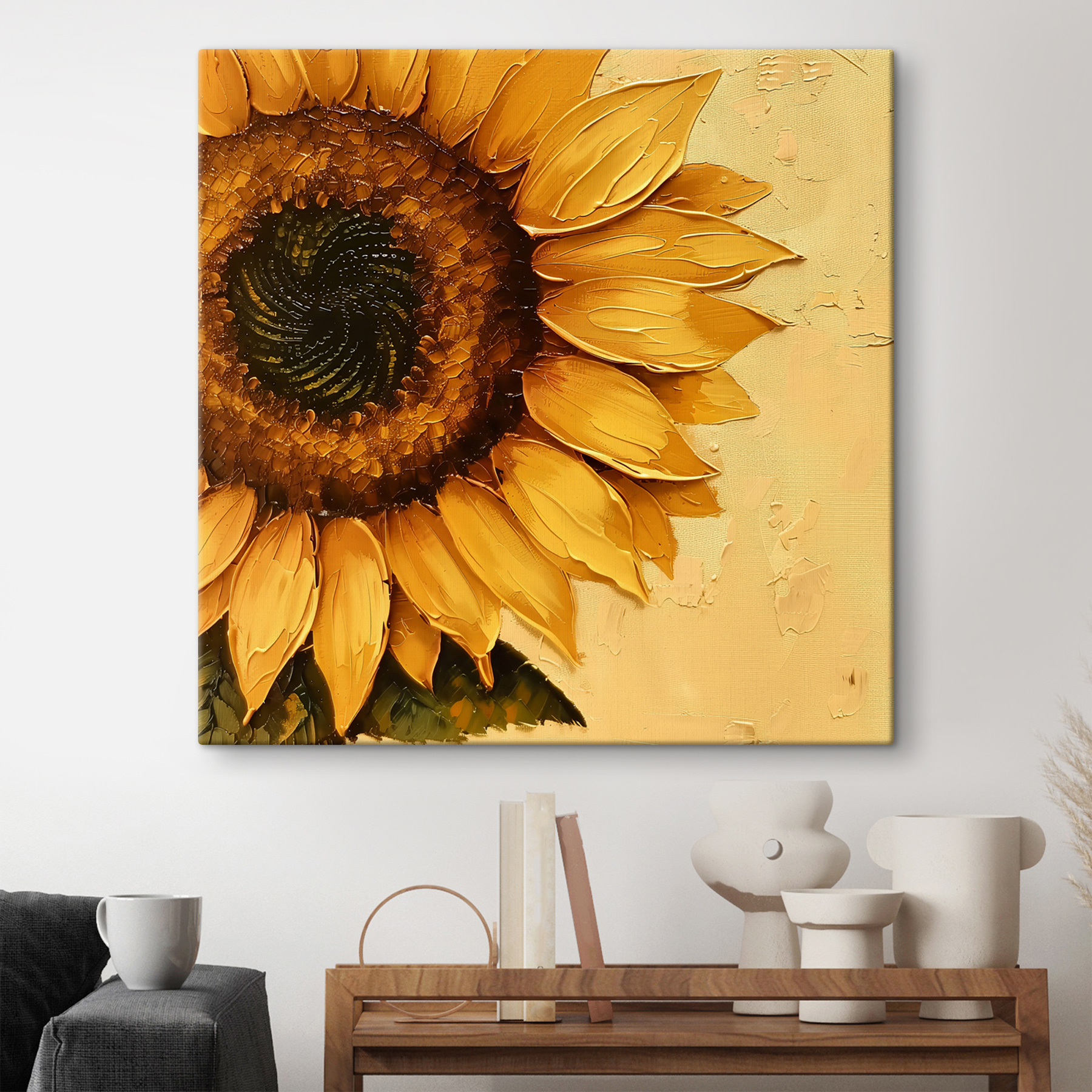 Painting of a sunflower