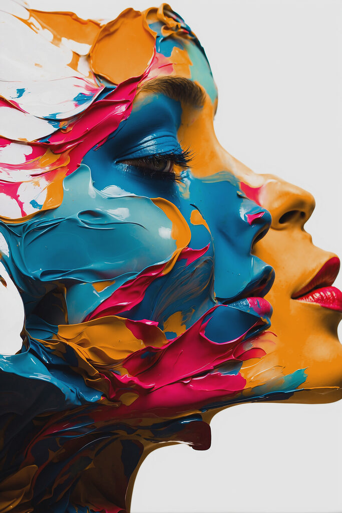 Woman with paint on her face Woman with paint on her face