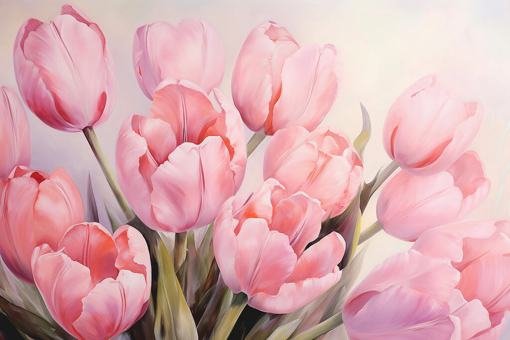 Růžové tulipány zblízka Růžové tulipány zblízka