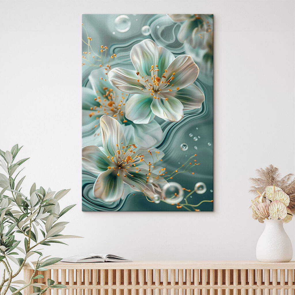 Delicate blooms in tranquil waters