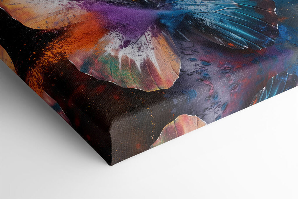 Butterfly with colorful powder