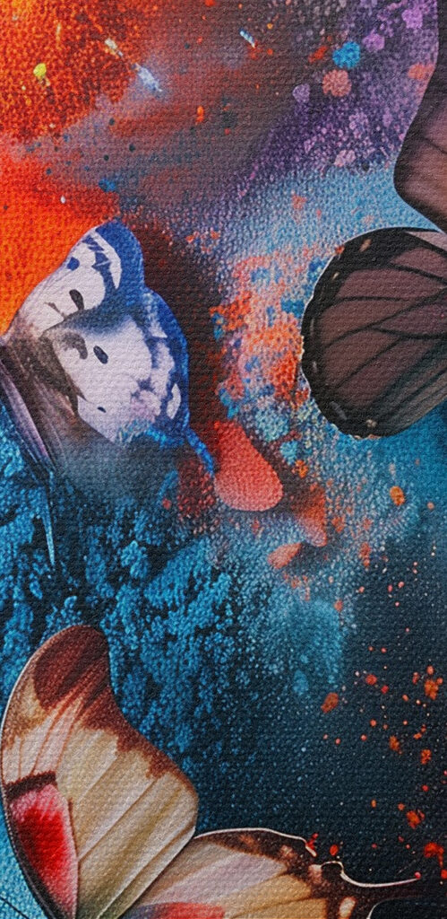 Butterflies flying butterflies in a colorful cloud