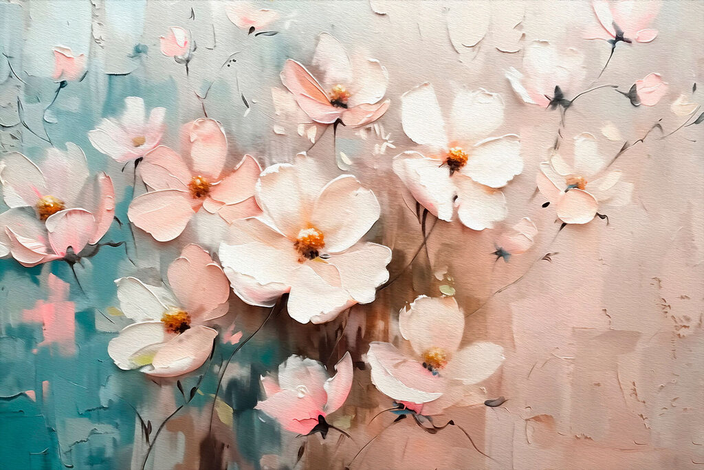 Delicate blooms in soft pastels