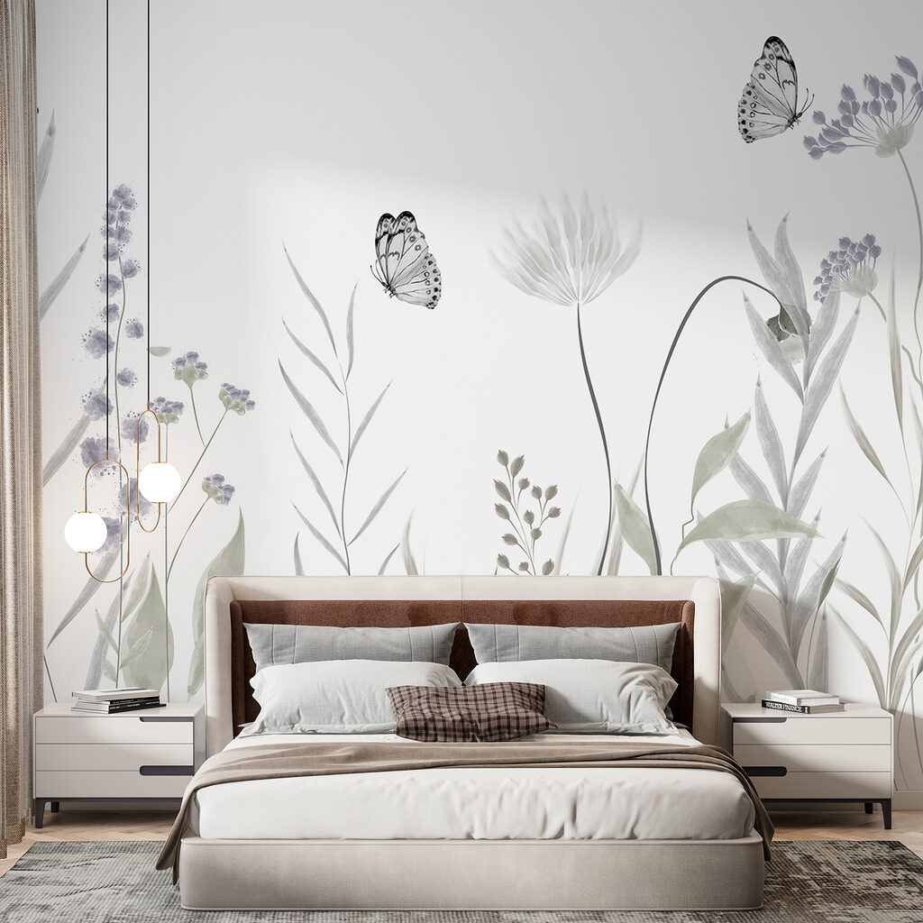 Butterflies flying over flowers Butterflies flying over flowers