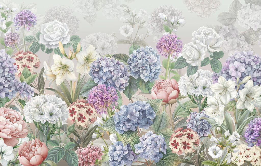 Group of flowers on a white background