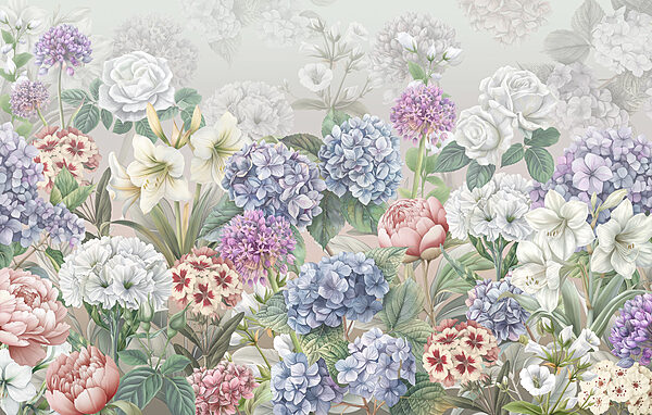 Group of flowers on a white background