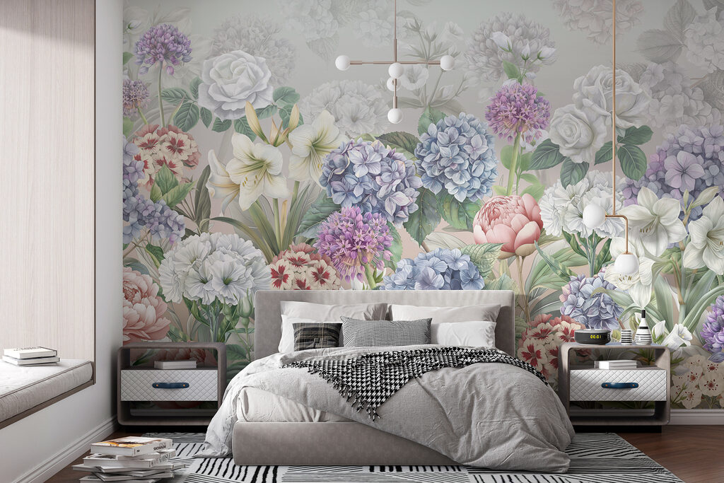 Group of flowers on a white background