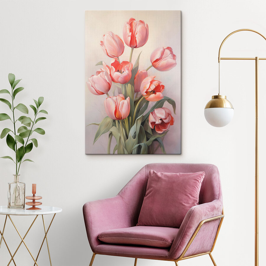 Malba růžových tulipánů