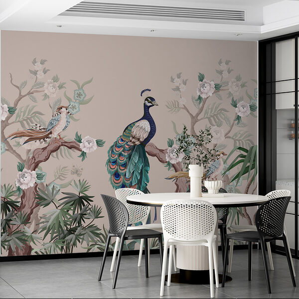 Wallpaper with birds on branches Wallpaper with birds on branches