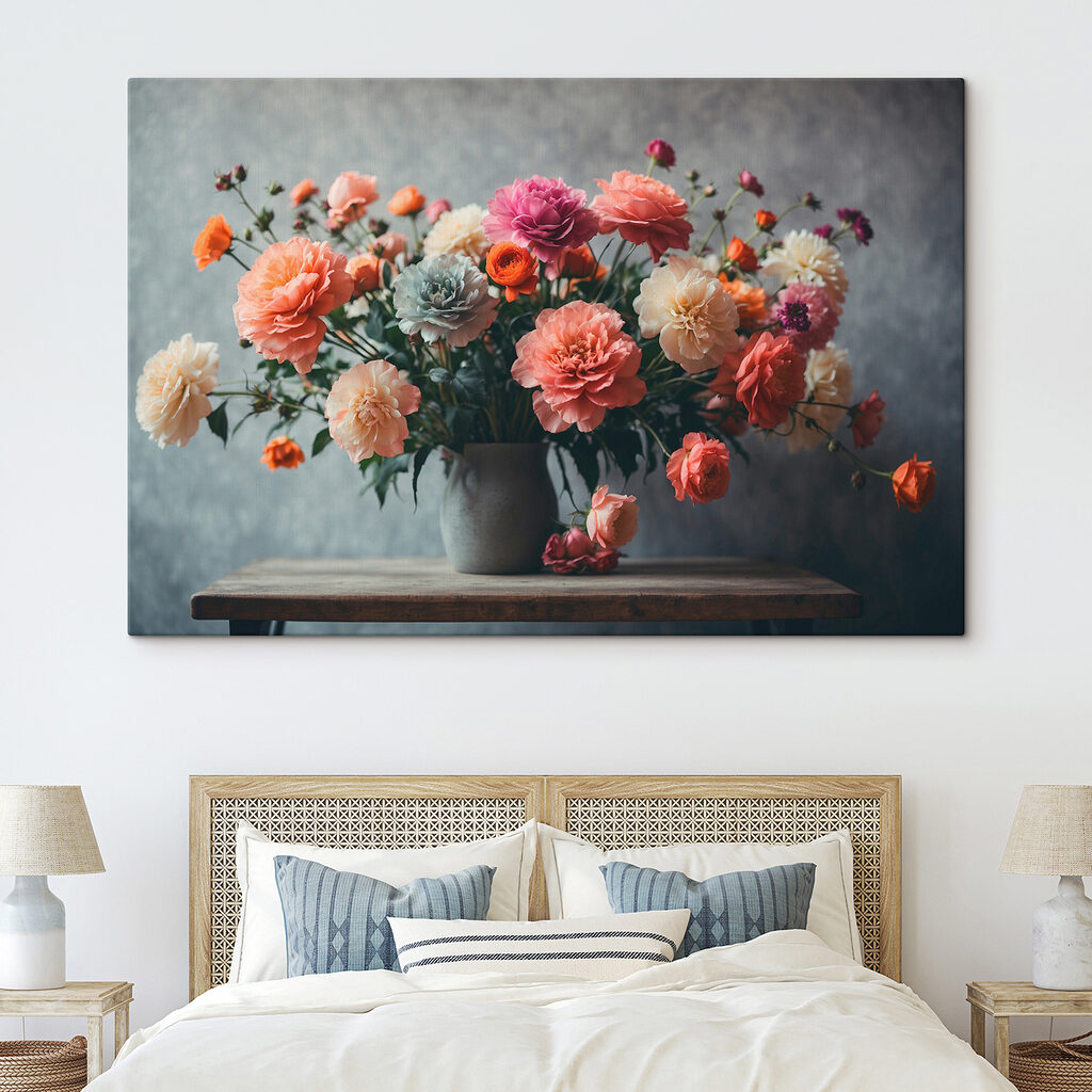 Vase of flowers on a table