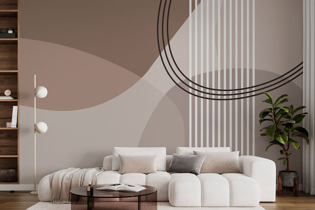 Brown and white background with lines and circles Brown and white background with lines and circles