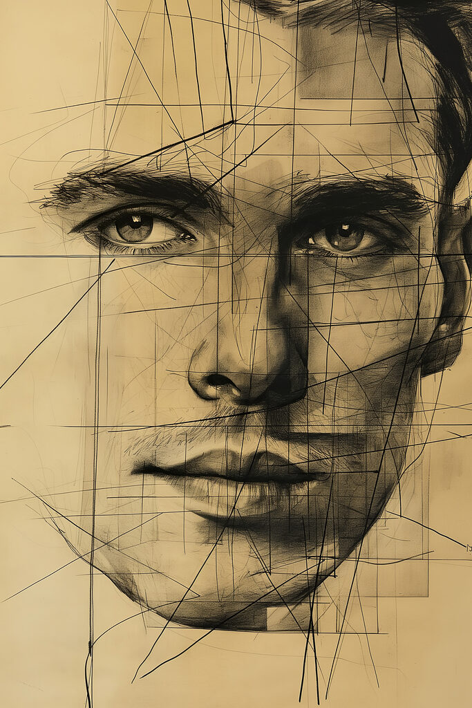 Drawing of a man's face