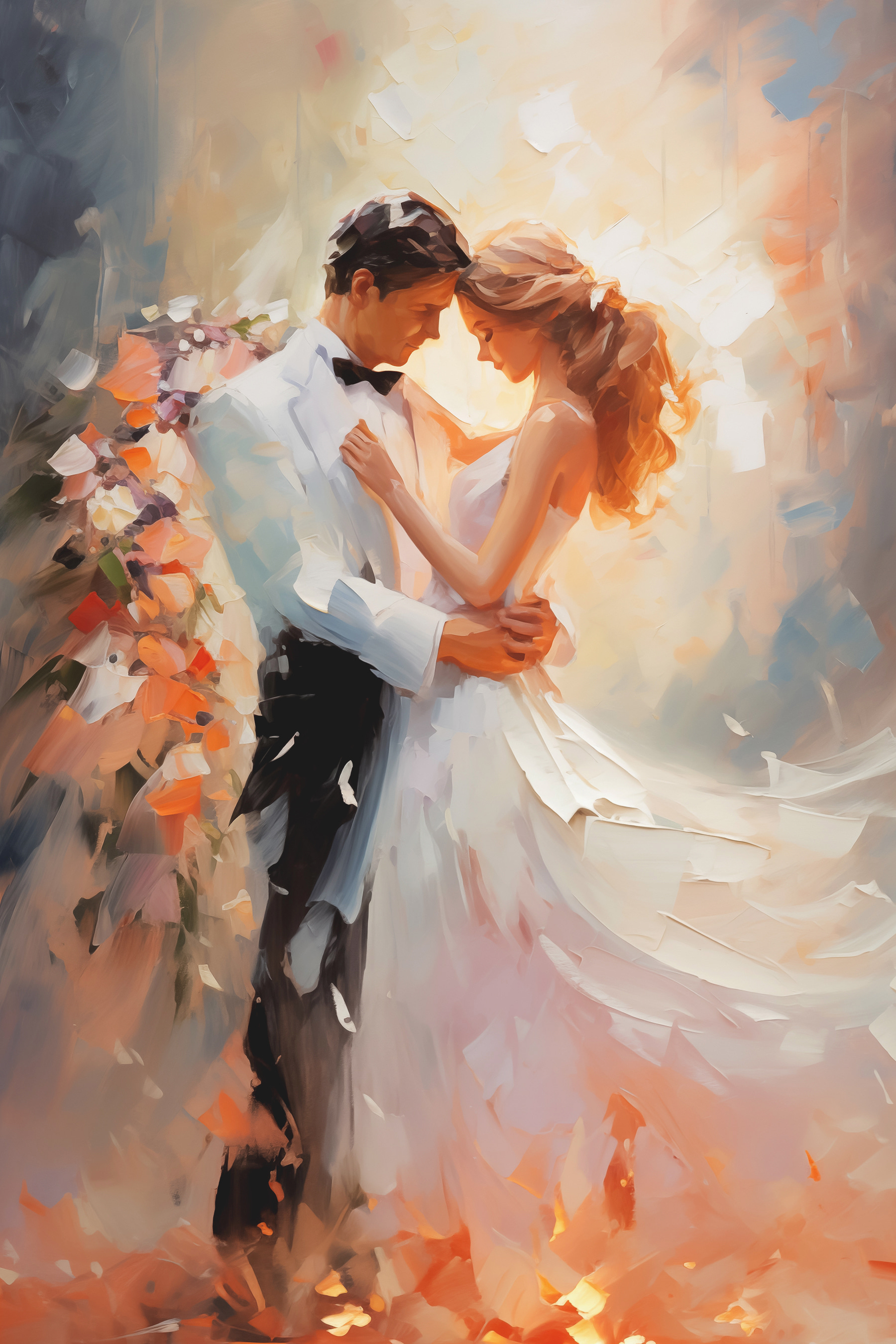 Painting of a man and woman dancing