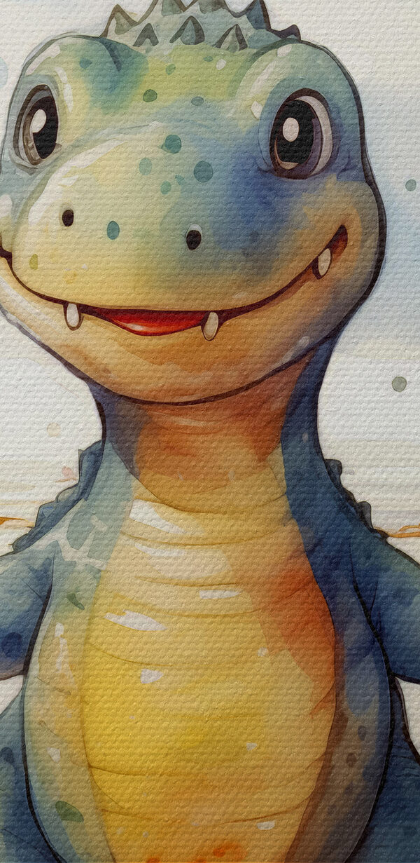 Karikatura dinosaura stojícího ve vodě Karikatura dinosaura stojícího ve vodě