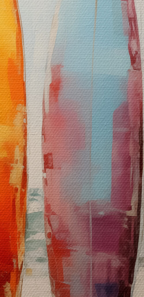 Group of surfboards on a beach