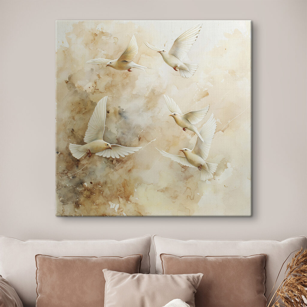 Group of white birds flying Group of white birds flying
