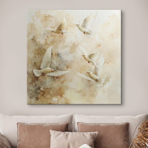 Group of white birds flying Group of white birds flying