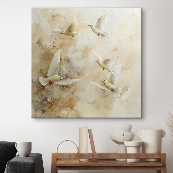 Group of white birds flying Group of white birds flying