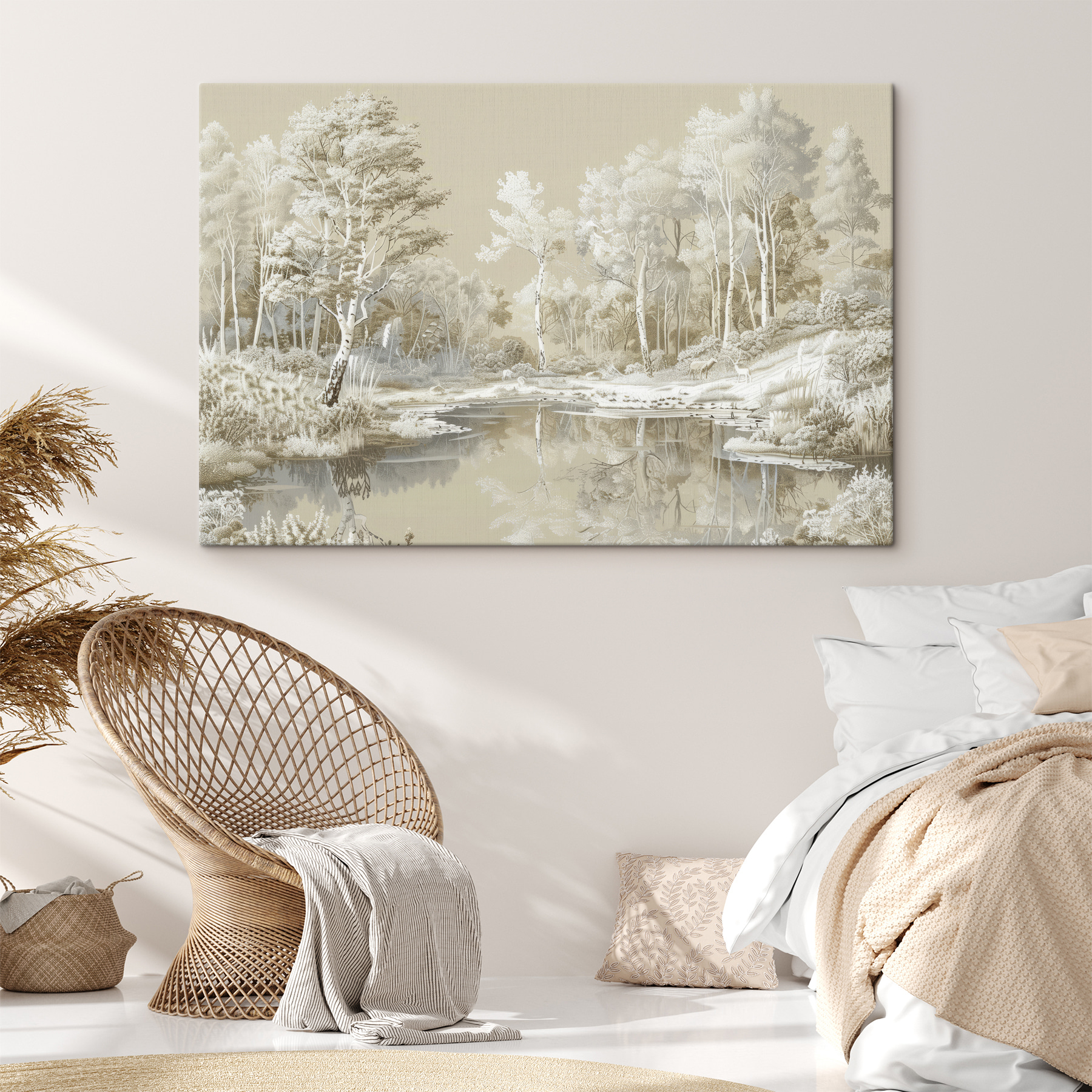 River with trees and snow River with trees and snow