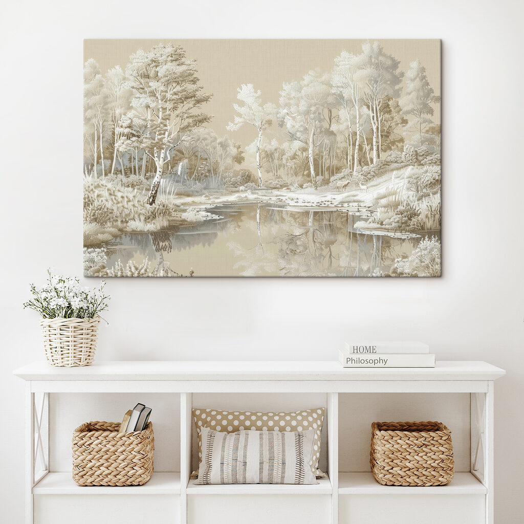 River with trees and snow River with trees and snow