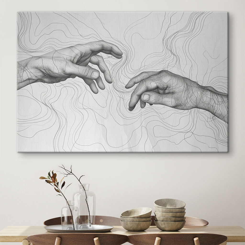 Drawing of hands touching each other Drawing of hands touching each other