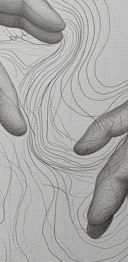 Drawing of hands touching each other Drawing of hands touching each other
