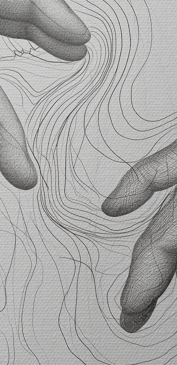 Drawing of hands touching each other Drawing of hands touching each other
