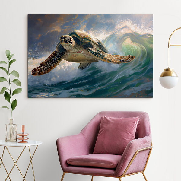 Mořská želva plavající v oceánu Mořská želva plavající v oceánu