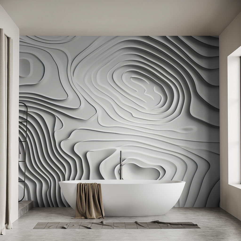 White surface with lines and shapes