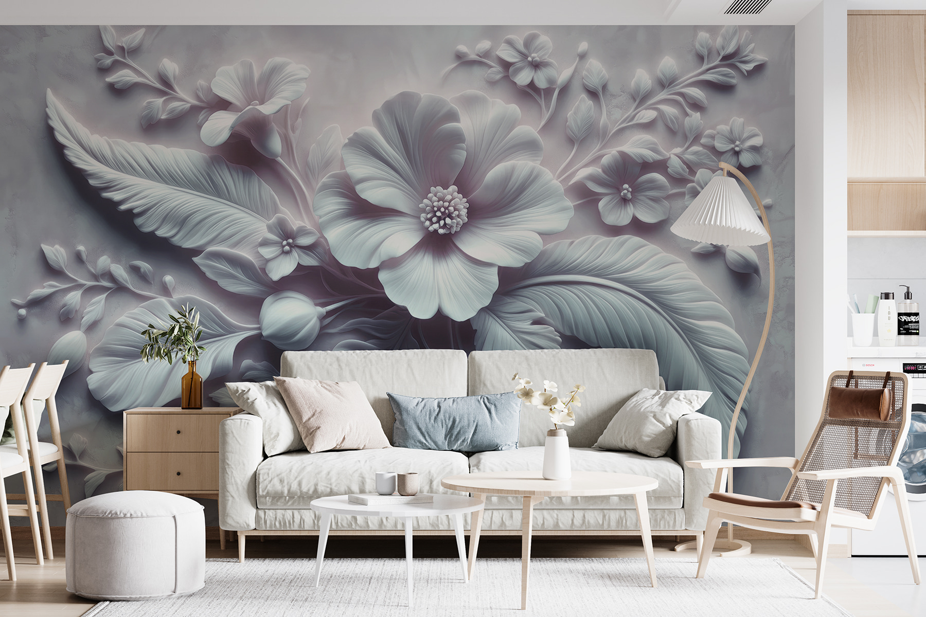 White flower and leaves