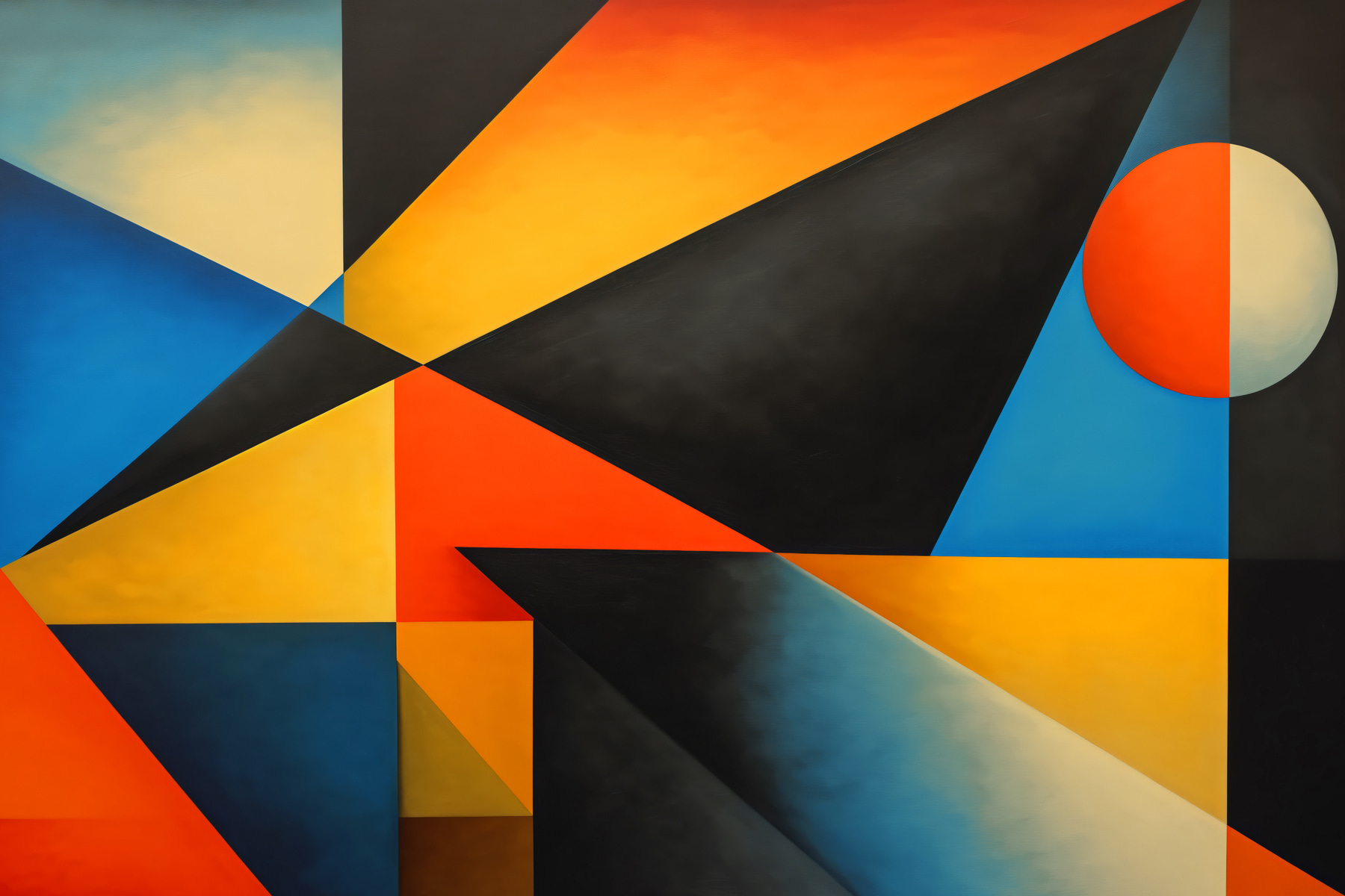 Colorful art piece with a circle