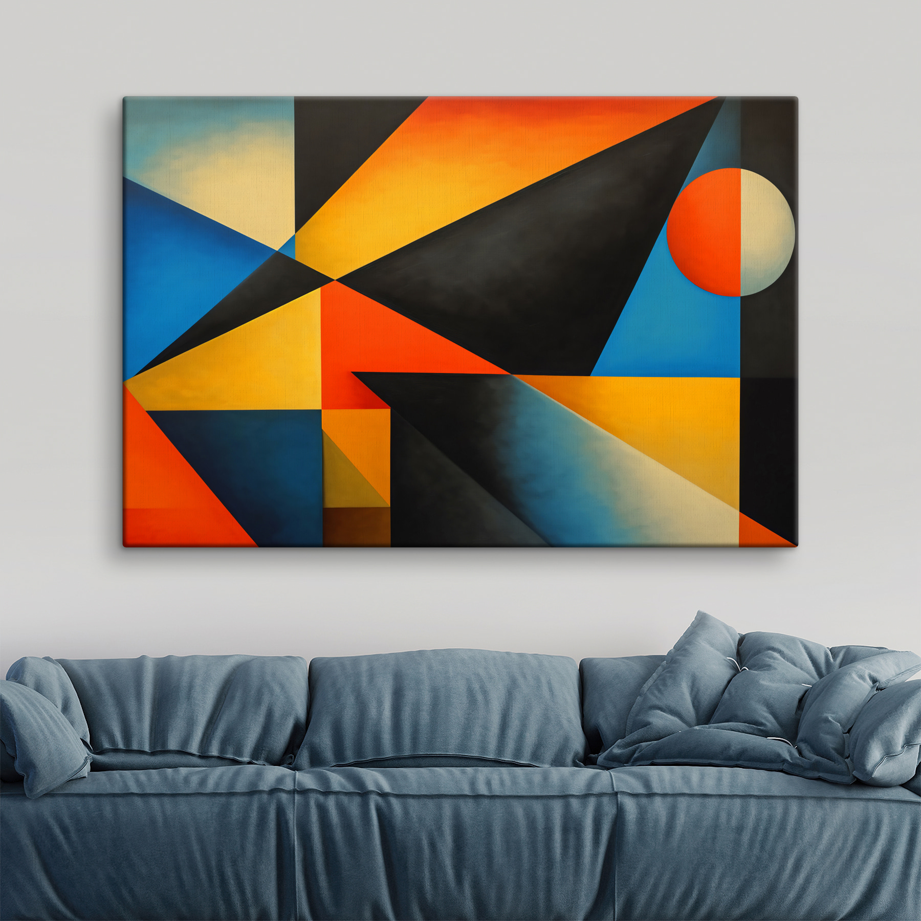 Colorful art piece with a circle