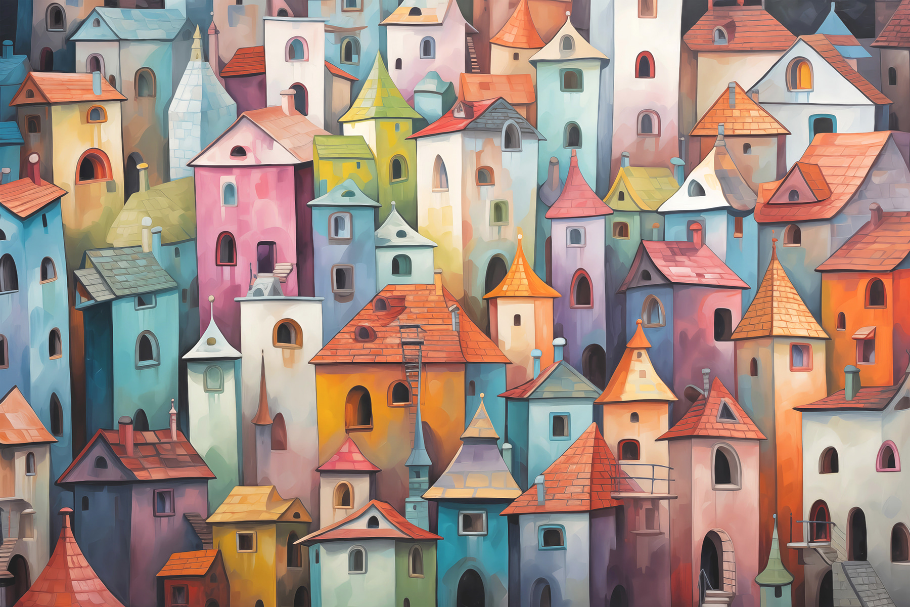 Group of colorful buildings Group of colorful buildings