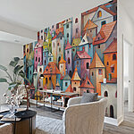 Fototapeta Skupina barevných budov