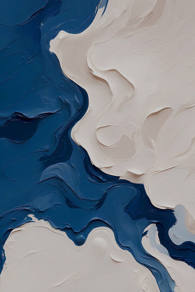 Blue and white paint